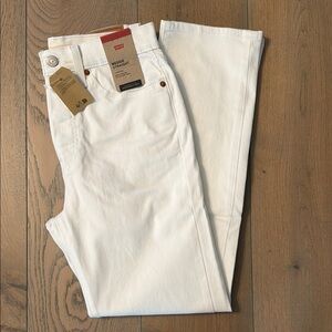 Levi's White Straight High-Rise Jeans